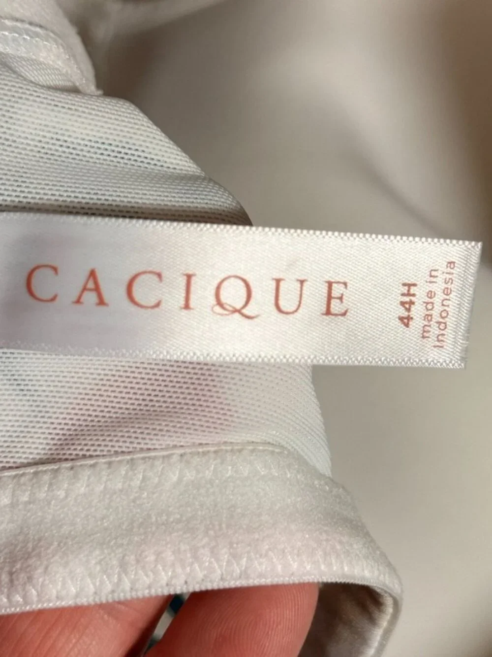 Cacique 44H Floral T-Shirt Bra White Pink Full Coverage Underwire Lane Bryant